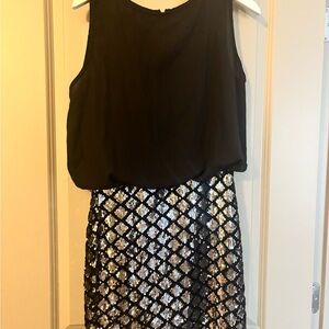 Black Sleeveless Top with Sequin Skirt